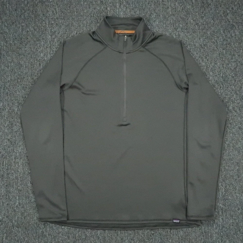 Patagonia Pullover Mens Large Gray Quarter Zip‎ Performance Capilene Midweight